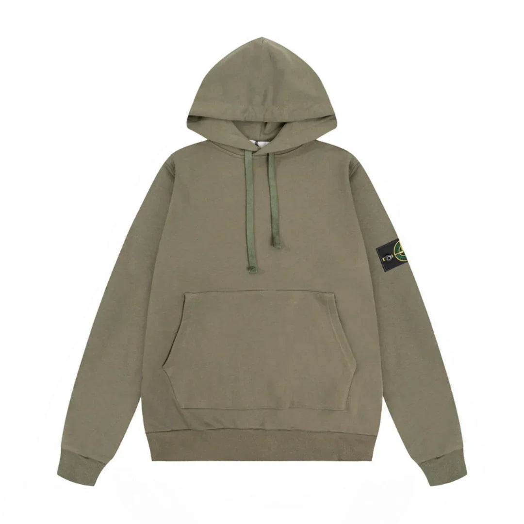 Stone Island Herren Kapuzenpullover – Robustes Baumwoll-Fleece, Ikonischer Kompass