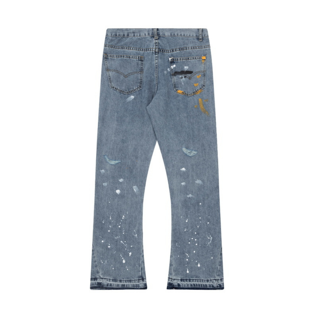 Exklusive Gallery Dept. Bemalte Designer Denim Jeans: Handgefertigter Streetwear Look