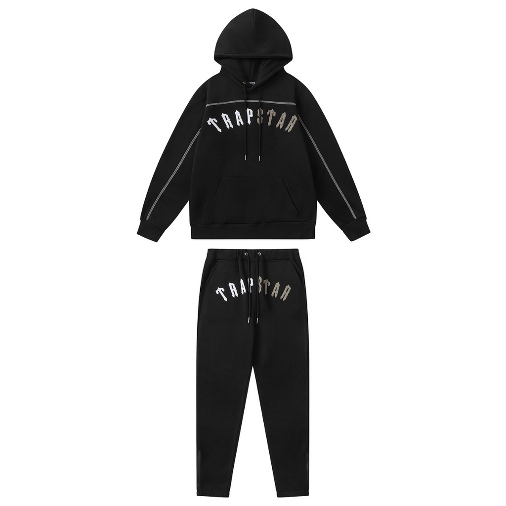 Trapstar Split Arch Schwarzer Trainingsanzug für Herren – Stilvoller Komfort Streetwear