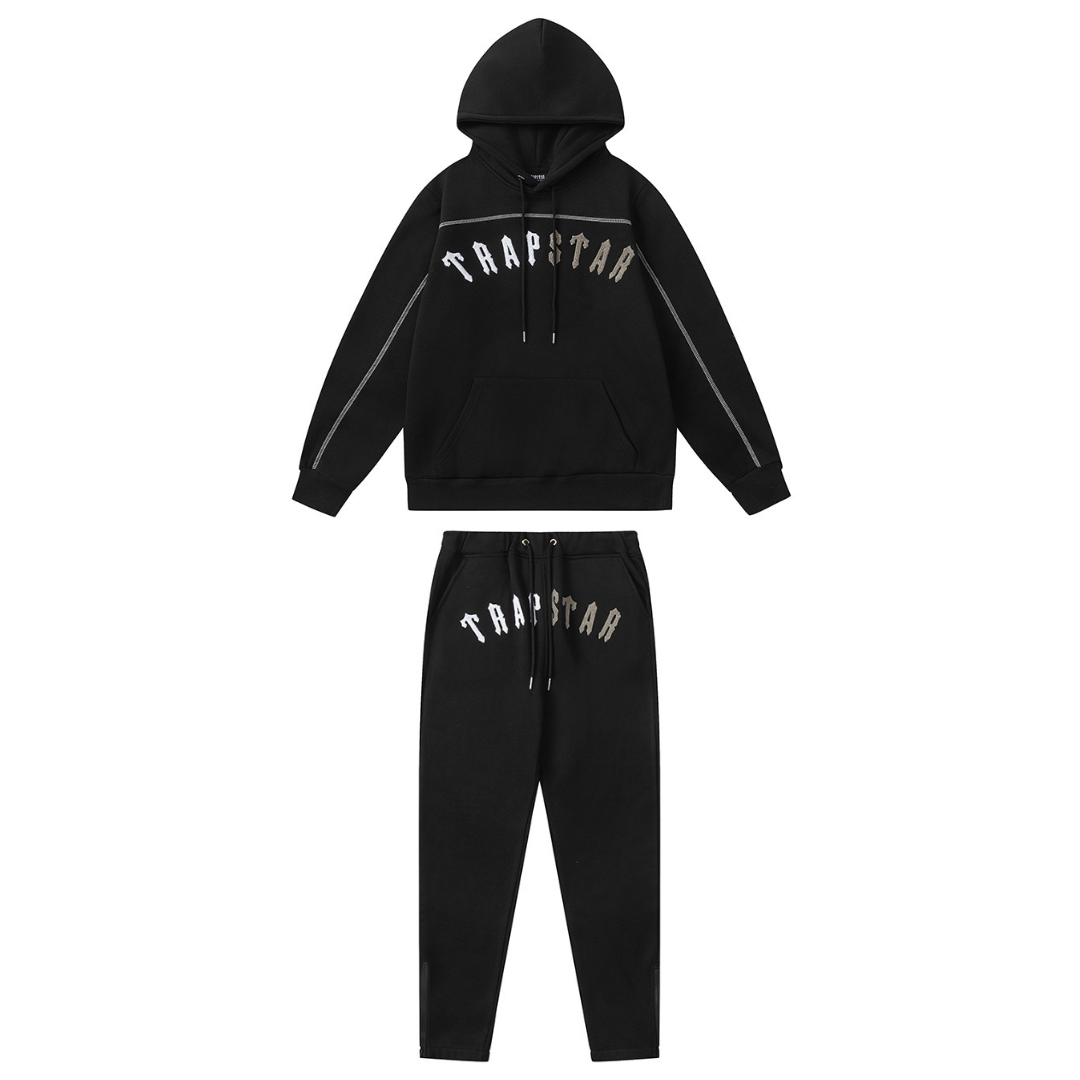 Trapstar Split Arch Schwarzer Trainingsanzug für Herren – Stilvoller Komfort Streetwear