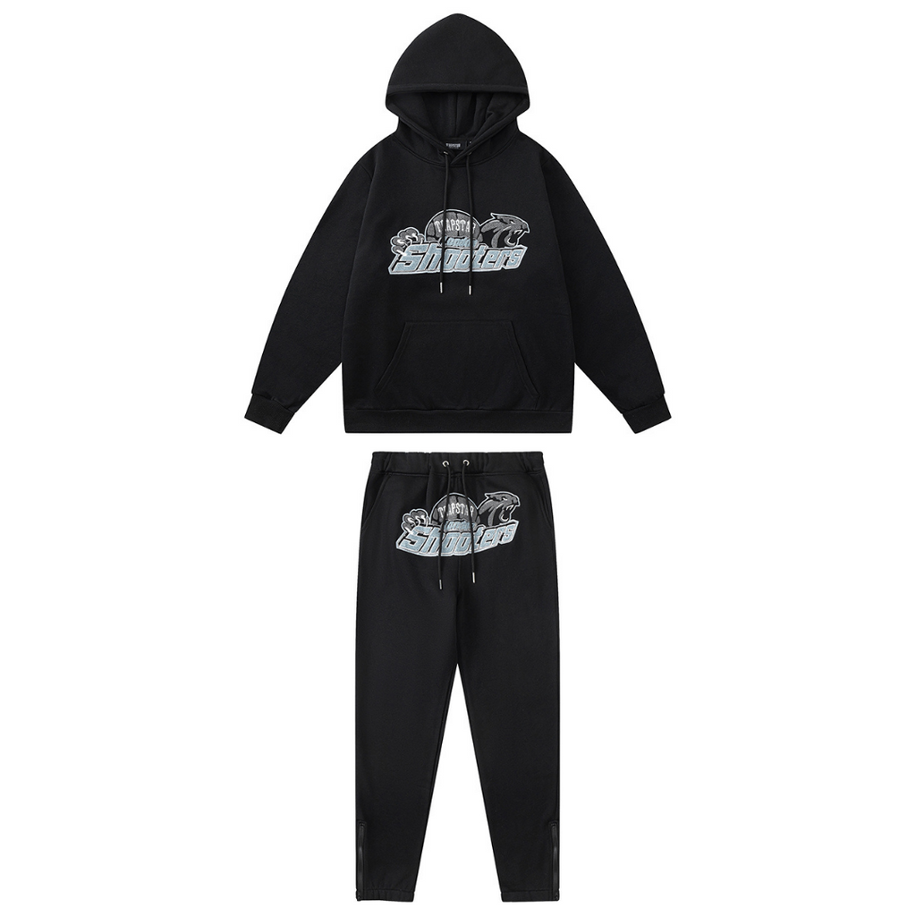 Authentischer Trapstar London Shooters Schwarzer Trainingsanzug | Bequemes Streetwear Set