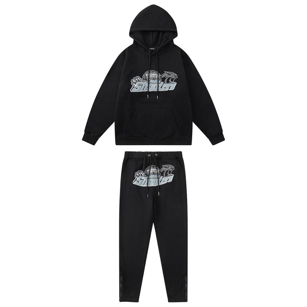 Authentischer Trapstar London Shooters Schwarzer Trainingsanzug | Bequemes Streetwear Set