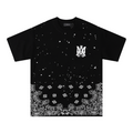 Amiri Luxus Bandana Bleichmittel Spritzer T-Shirt Streetwear Baumwolle Designer Herren