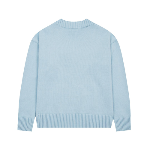 AMI Paris Unisex Merinowolle Strickpullover mit Herz-Logo – Luxuriöser Komfort und Stil
