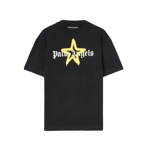 Palm Angels Stern Sprüh-T-Shirt: Modernes Design, Hoher Tragekomfort, Luxuriöser Stil