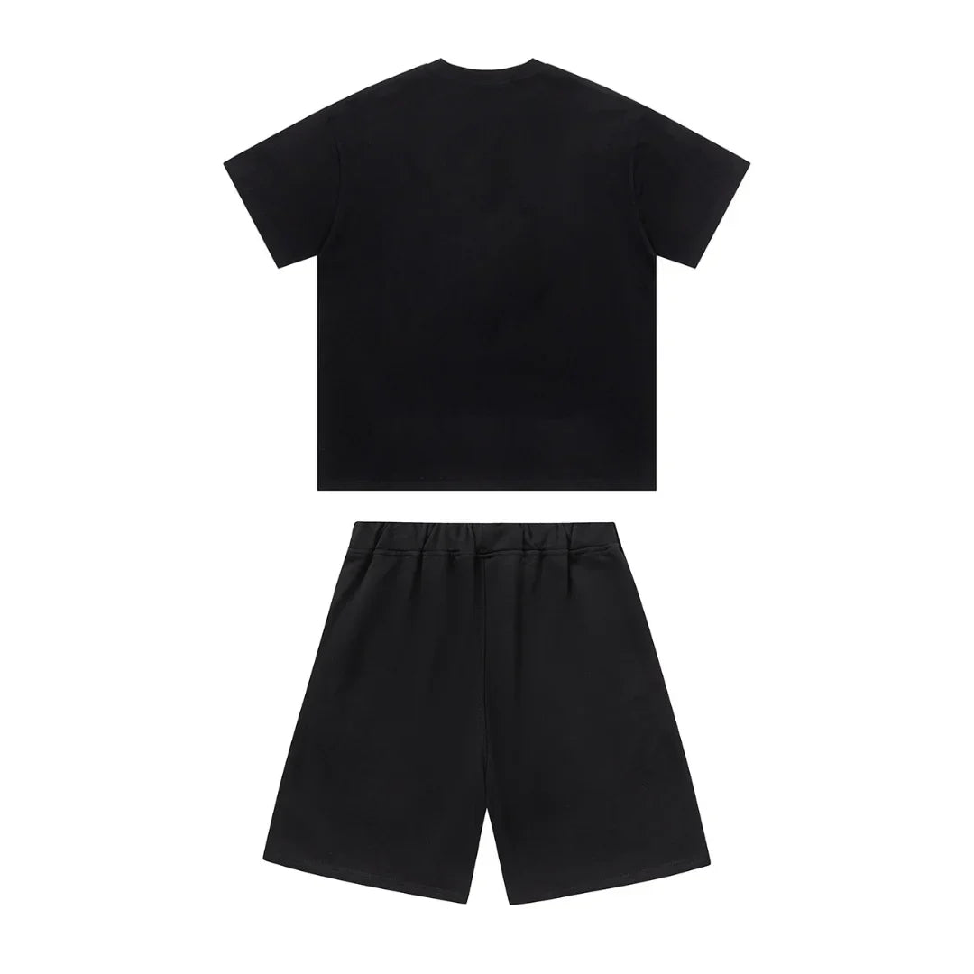 Trapstar Decoded Schwarzes Kurz-Set für Herren - Bequemes Streetwear Sommer-Outfit