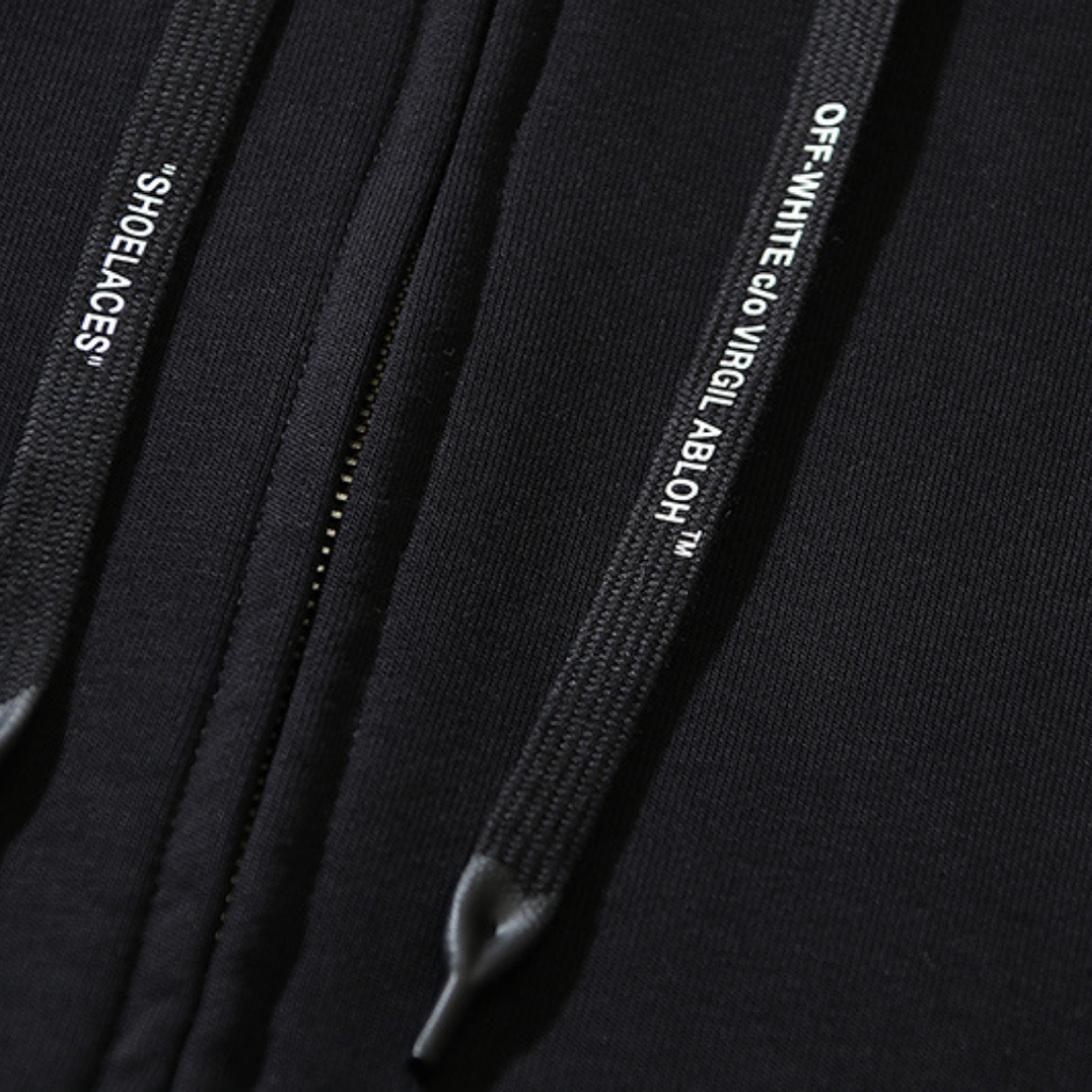 Off-White Luxus Monogramm Hoodie Schwarz Hochwertige Streetwear Unisex Design