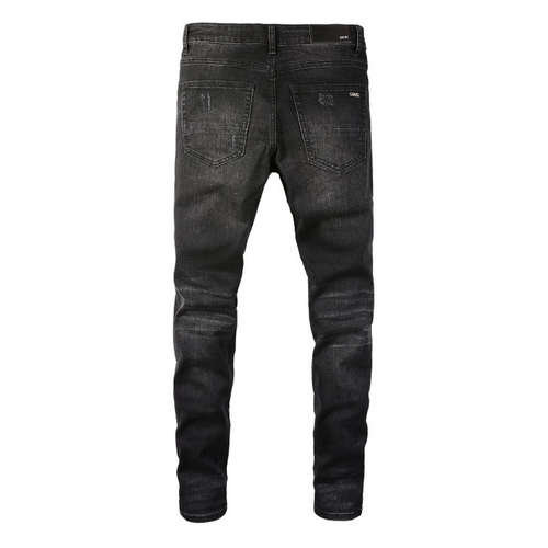 Amiri Herren Luxus Bandana Patch Jeans Schwarz – Cooler Designer Denim Slim Fit