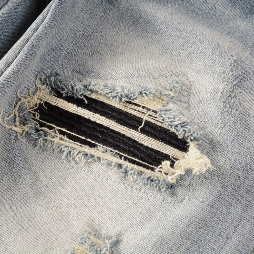 Amiri Schwarze Logo Jeans Herren – Luxuriöser Slim Fit Designer Stretch Denim