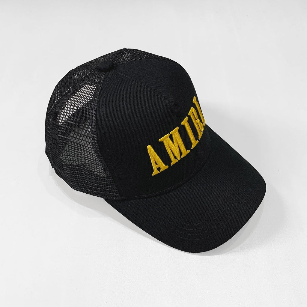 Amiri Luxus Baseball Kappe Schwarz-Gelb – Stylisches Streetwear Designer Accessoire
