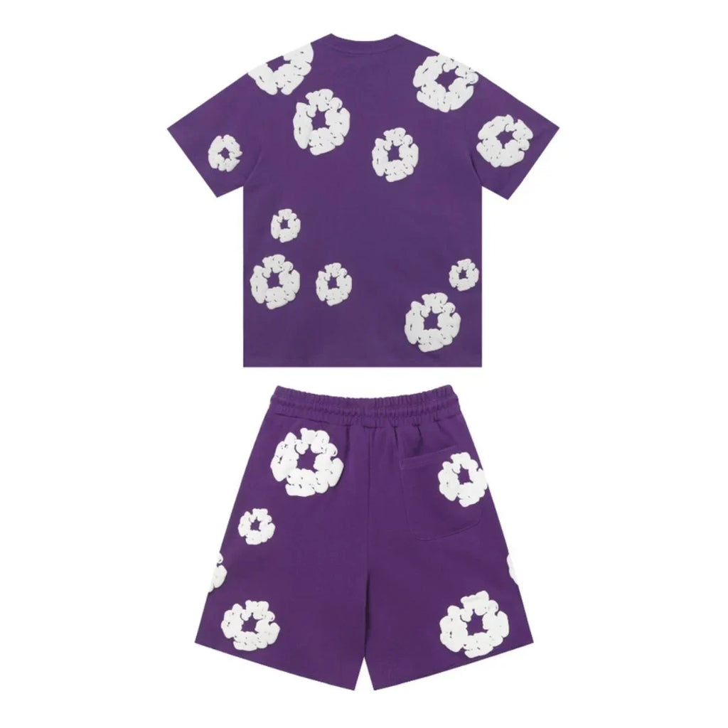 Denim Tears Lila Baumwoll-Shorts-Set: Exklusives Design für Stil und Komfort