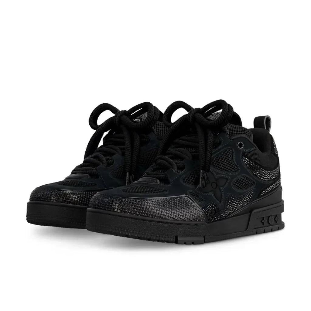 Exklusiver Louis Vuitton Skate Sneaker Schwarz Swarovski Kristalle Luxus Sportschuh