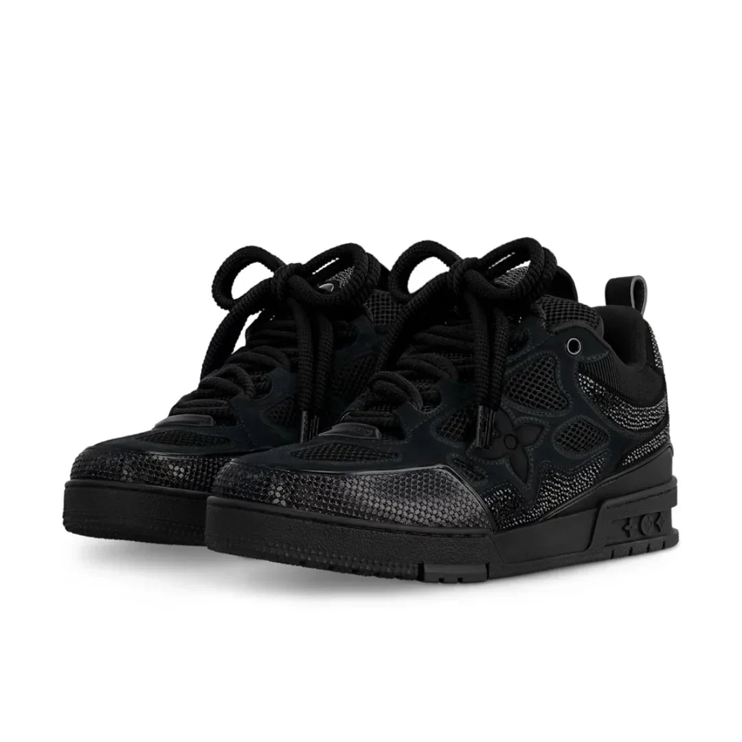 Exklusiver Louis Vuitton Skate Sneaker Schwarz Swarovski Kristalle Luxus Sportschuh