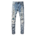 Amiri Blaue Diamond Jeans für Herren – Luxuriöse Designer Denim mit Distressed Details