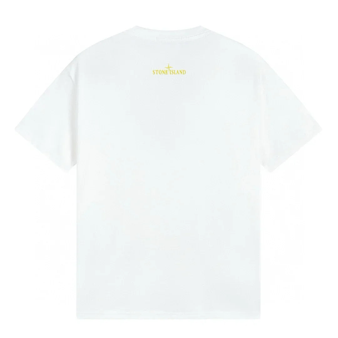 Stone Island Polychromatisches Baumwoll-T-Shirt Herren – Exklusiver Kompass-Patch Design