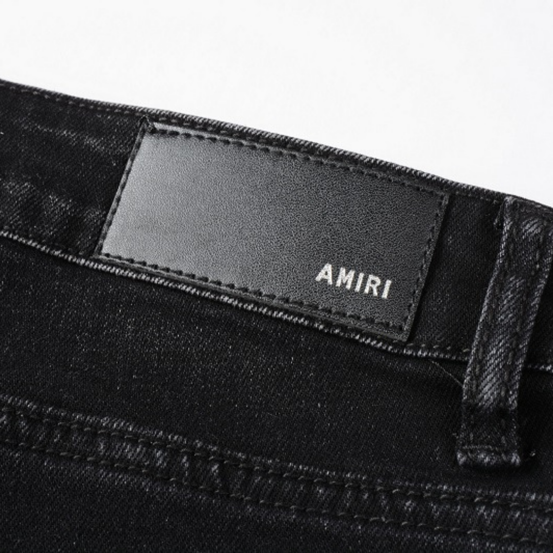 Amiri Black Bandana Camouflage Jeans für Herren – Luxuriöser Streetwear-Stil