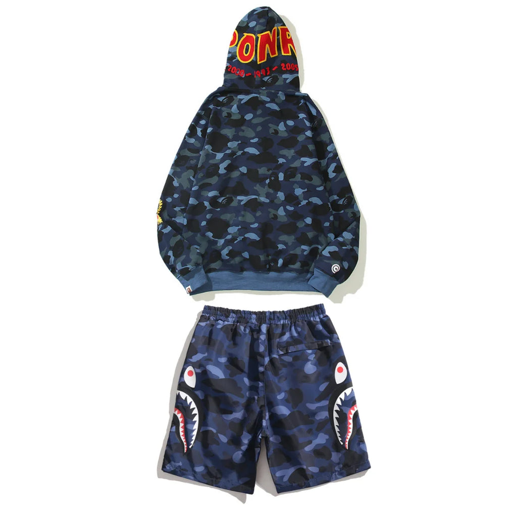 Exklusives BAPE Streetwear Set: Hoodie & Shorts – Stylisch, Bequem, Einzigartig