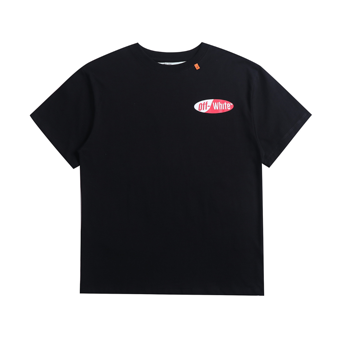 Off-White Monogramm Baumwoll-T-Shirt für Herren, Kurzarm, Luxus-Streetwear, Modern