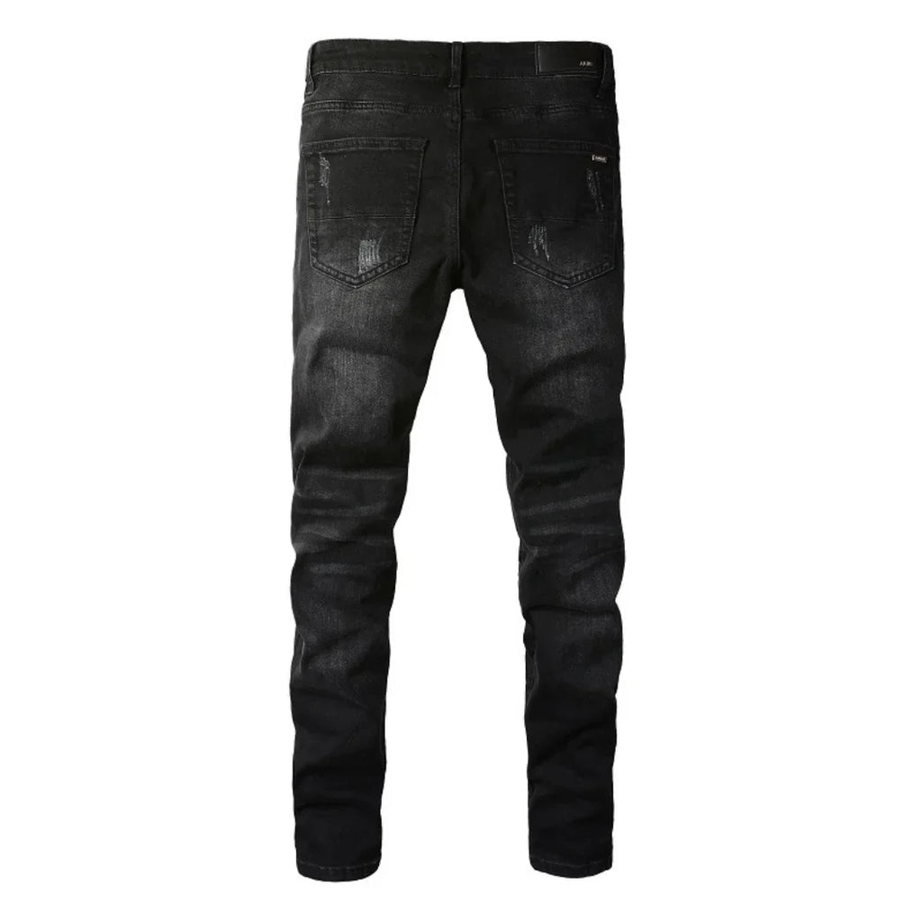 Amiri Schwarze Camo Jeans Herren Slim Fit Luxus Designer Streetwear Hose
