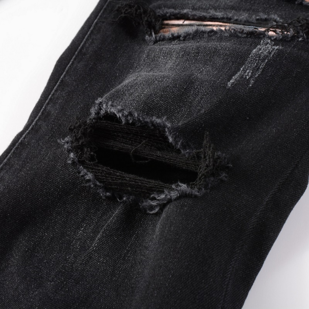 Amiri Schwarze Camo Jeans Herren Slim Fit Luxus Designer Streetwear Hose
