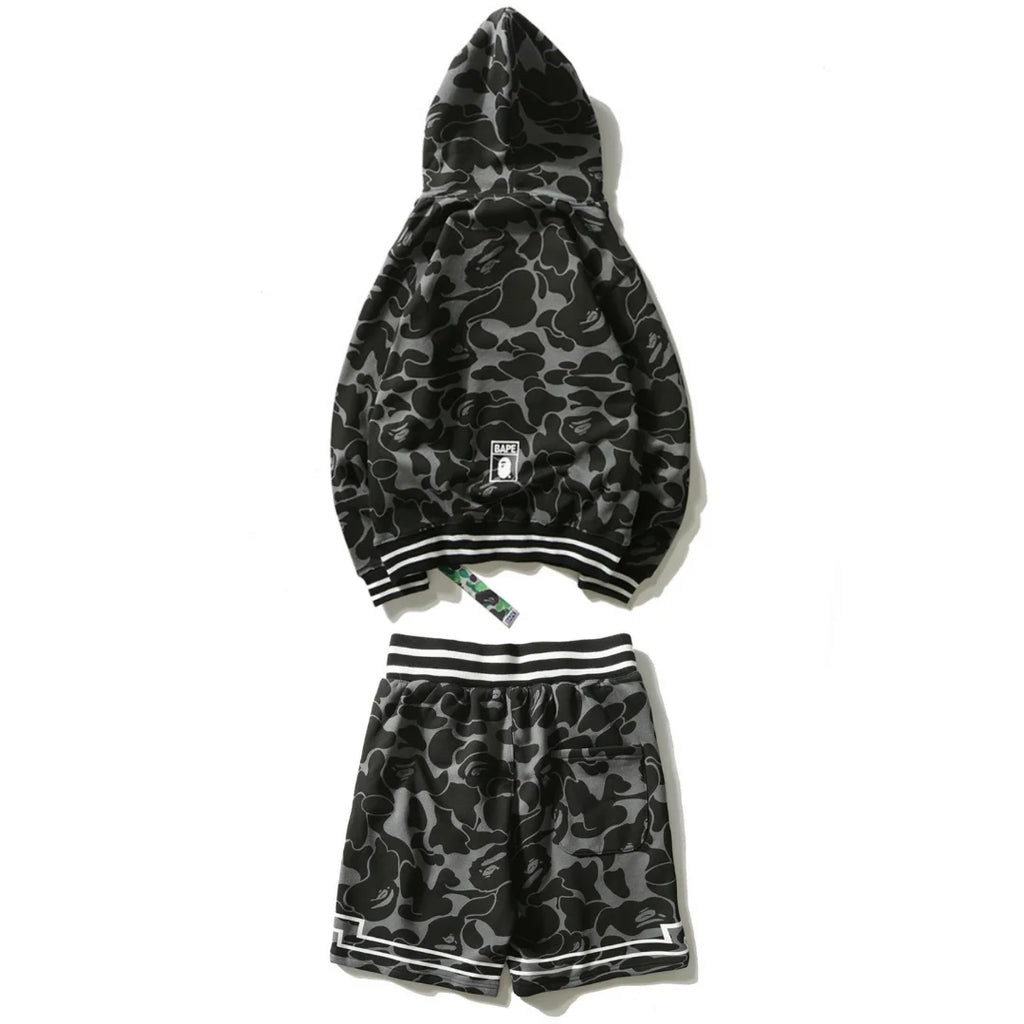 Exklusives BAPE Streetwear Set: Bequemer Hoodie & Stylische Shorts für Herren