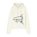 Palm Angels Hai Hoodie Oversize Passform Hochwertiger Baumwoll-Fleece Lässiger Streetwear Pullover