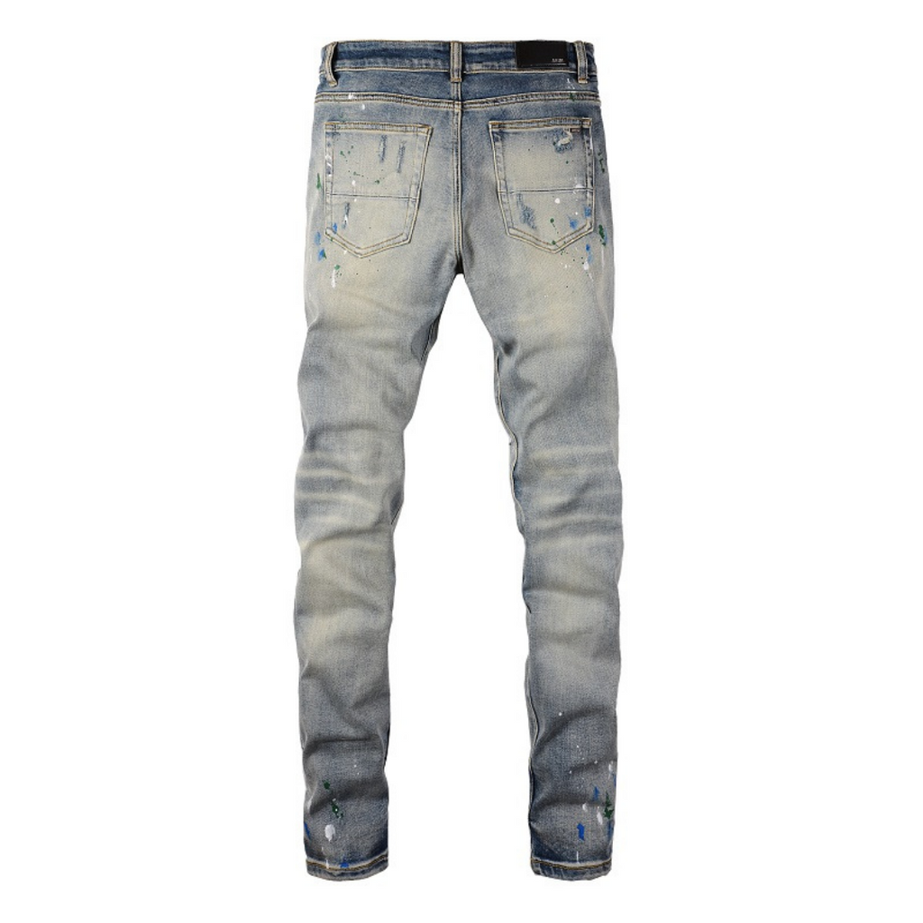 Amiri Distressed Blue Jeans Herren – Luxuriöse Designer Denim mit Rock'n'Roll Flair