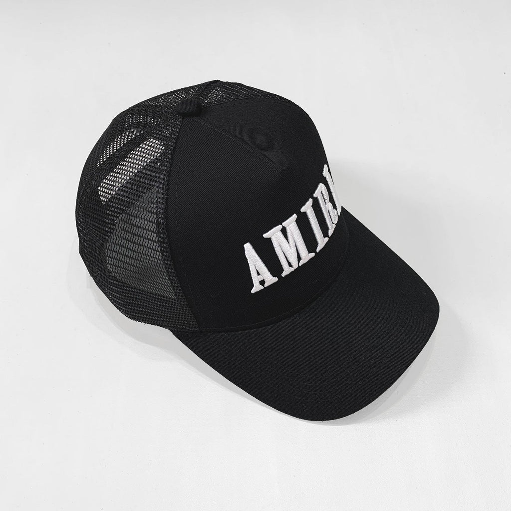 Amiri Luxuriöse Rock'n'Roll Streetwear Baseballkappe Schwarz-Weiß Exklusives Design