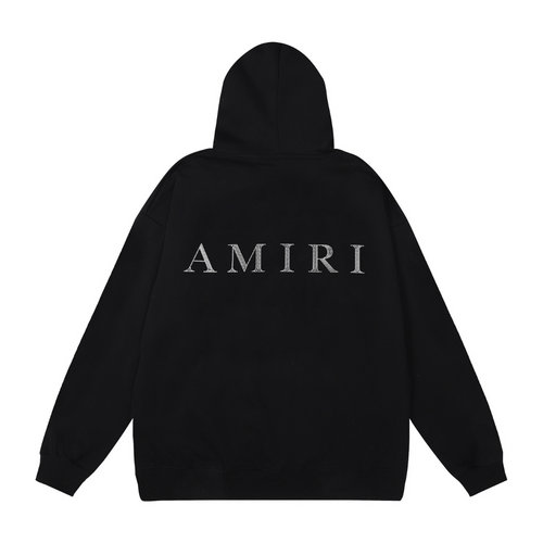 Exklusiver Amiri Silber-Logo Hoodie für Herren – Luxuriöser Streetwear Kapuzenpullover