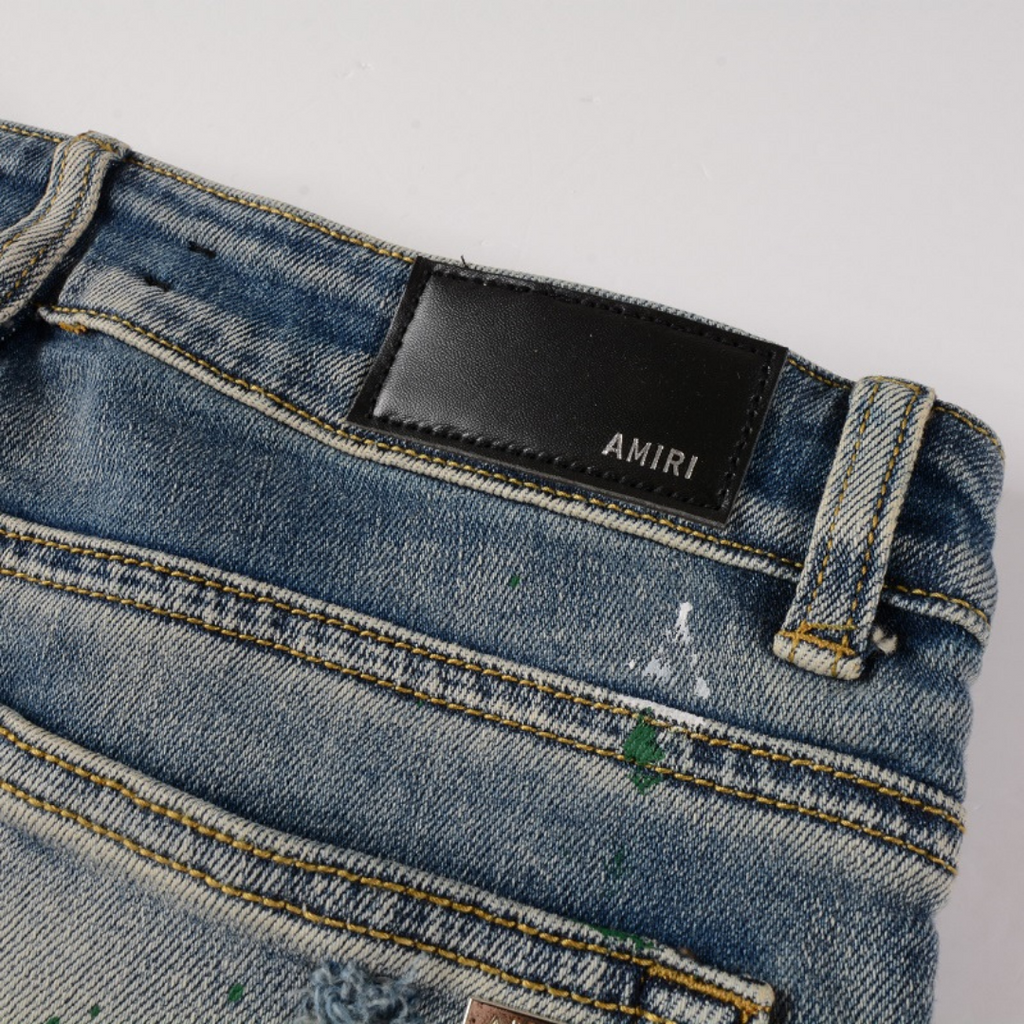 Amiri Distressed Blue Jeans Herren – Luxuriöse Designer Denim mit Rock'n'Roll Flair