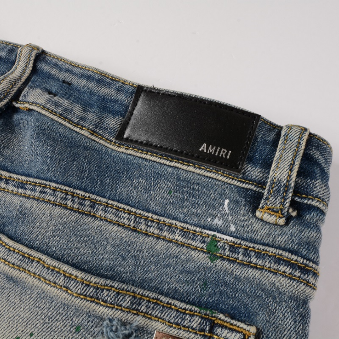 Amiri Distressed Blue Jeans Herren – Luxuriöse Designer Denim mit Rock'n'Roll Flair