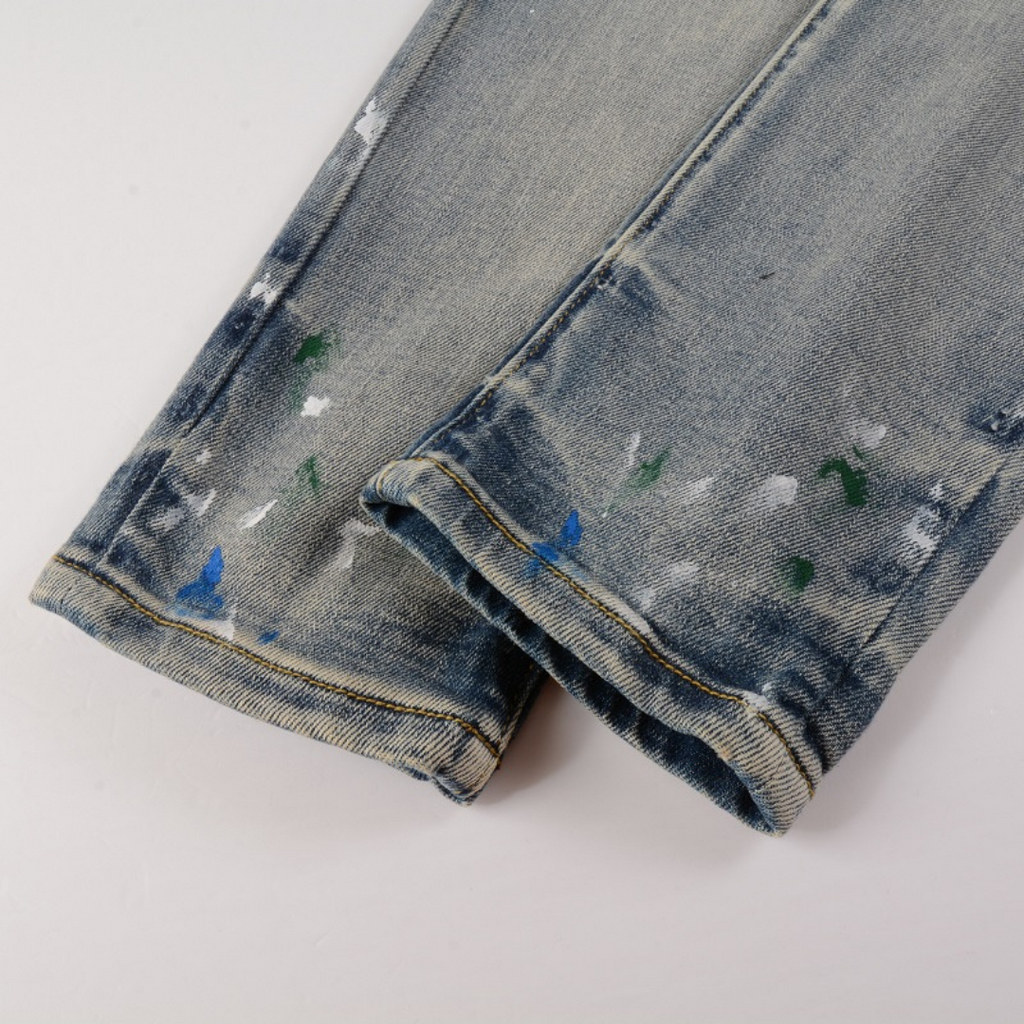 Amiri Distressed Blue Jeans Herren – Luxuriöse Designer Denim mit Rock'n'Roll Flair