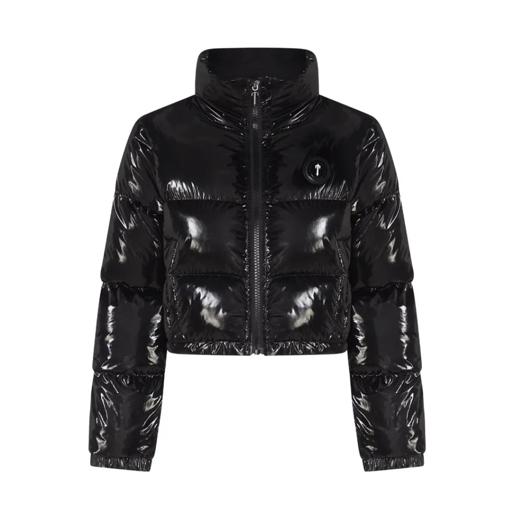 Trapstar Damen Decoded Glänzende Schwarze Kapuzenjacke - Urbaner Streetwear-Style