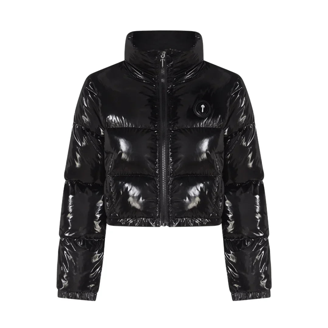 Trapstar Damen Decoded Glänzende Schwarze Kapuzenjacke - Urbaner Streetwear-Style