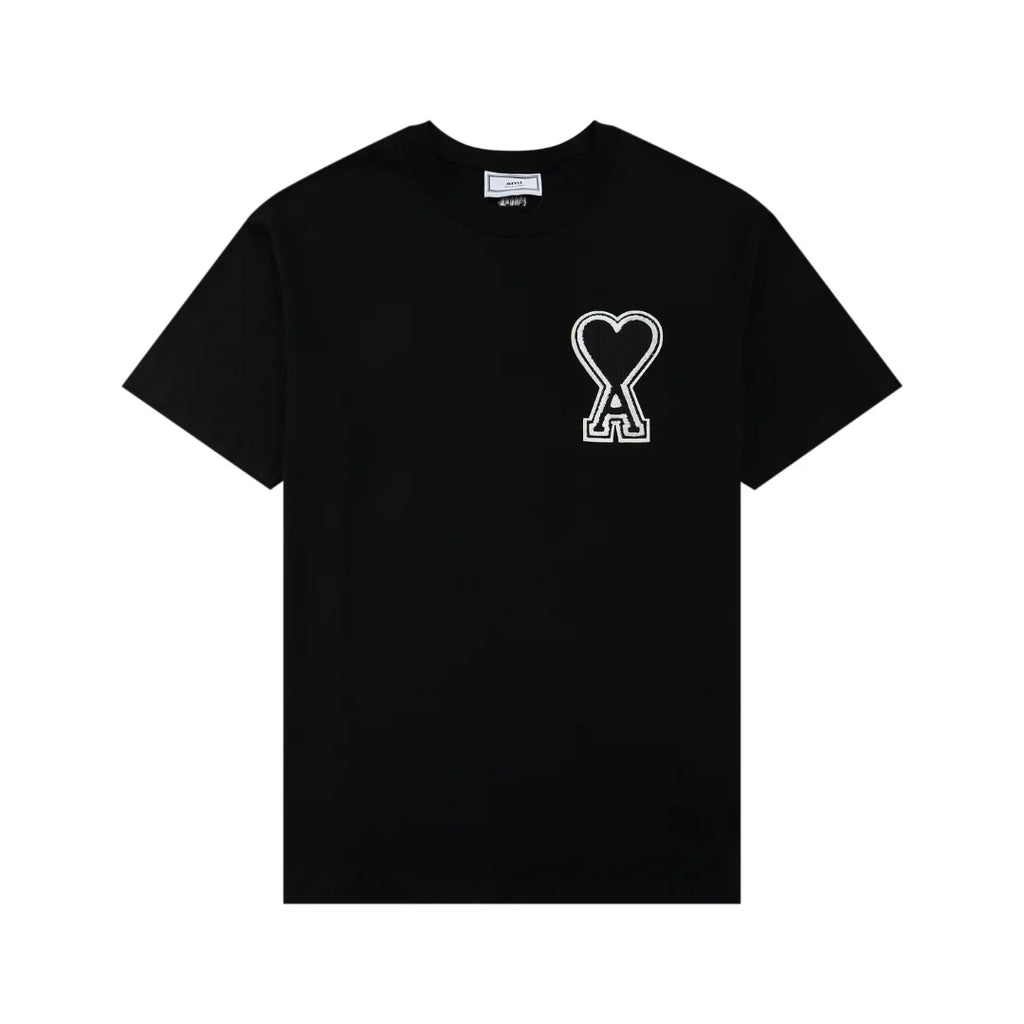 AMI Paris Herz-T-Shirt Hochwertige Baumwolle Unisex Kurzarm T-Shirt Französischer Chic