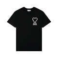 AMI Paris Herz-T-Shirt Hochwertige Baumwolle Unisex Kurzarm T-Shirt Französischer Chic