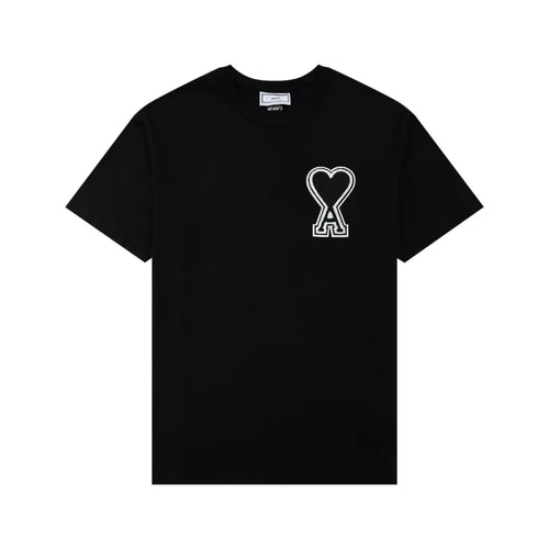 AMI Paris Herz-T-Shirt Hochwertige Baumwolle Unisex Kurzarm T-Shirt Französischer Chic