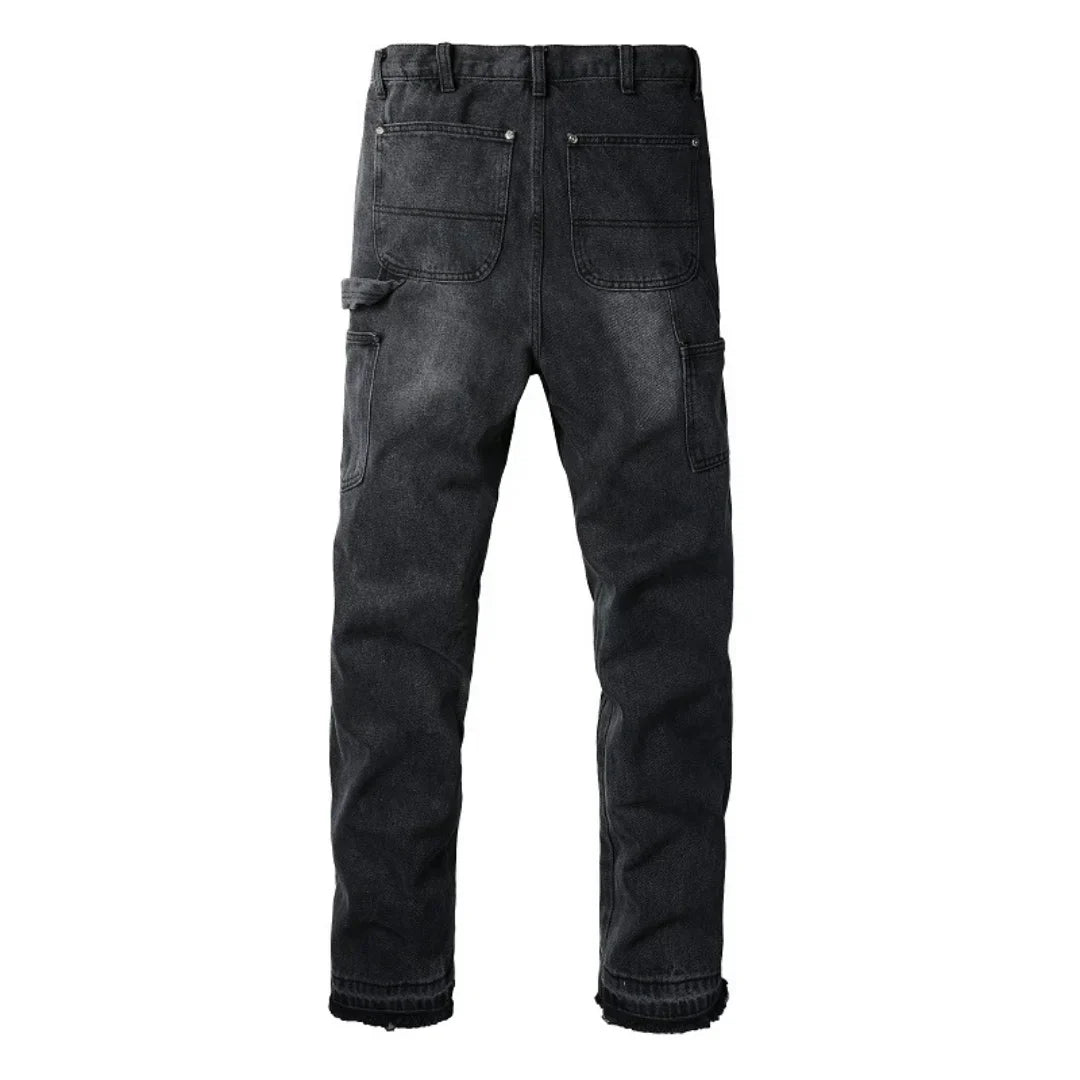 Luxuriöse Amiri Schwarze Patch Schlagjeans für Herren – Premium Designer Denim Style