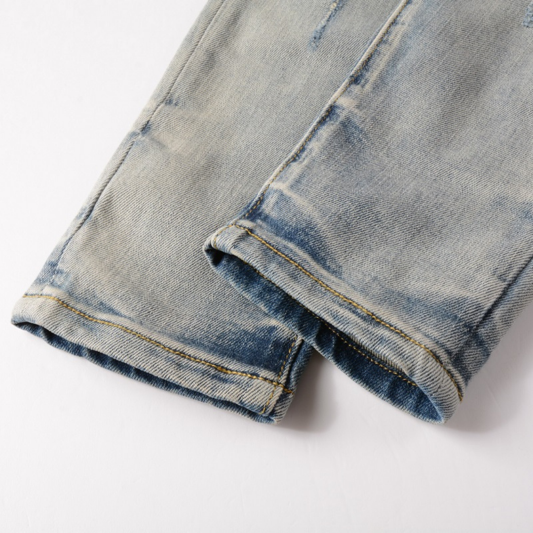 Amiri Designer Patch Distressed Jeans für Herren – Stylische Ripped Denim Hose