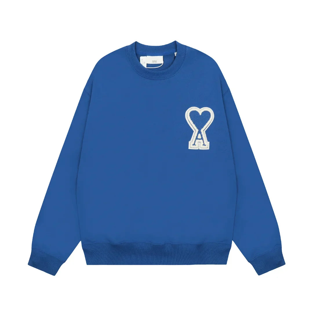 Exklusiver AMI Paris Herz-Logo Hoodie – Premium Baumwolle – Unisex – Französischer Chic