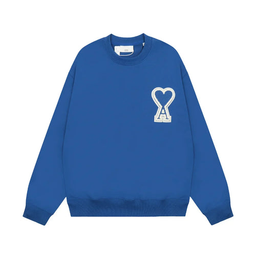 Exklusiver AMI Paris Herz-Logo Hoodie – Premium Baumwolle – Unisex – Französischer Chic