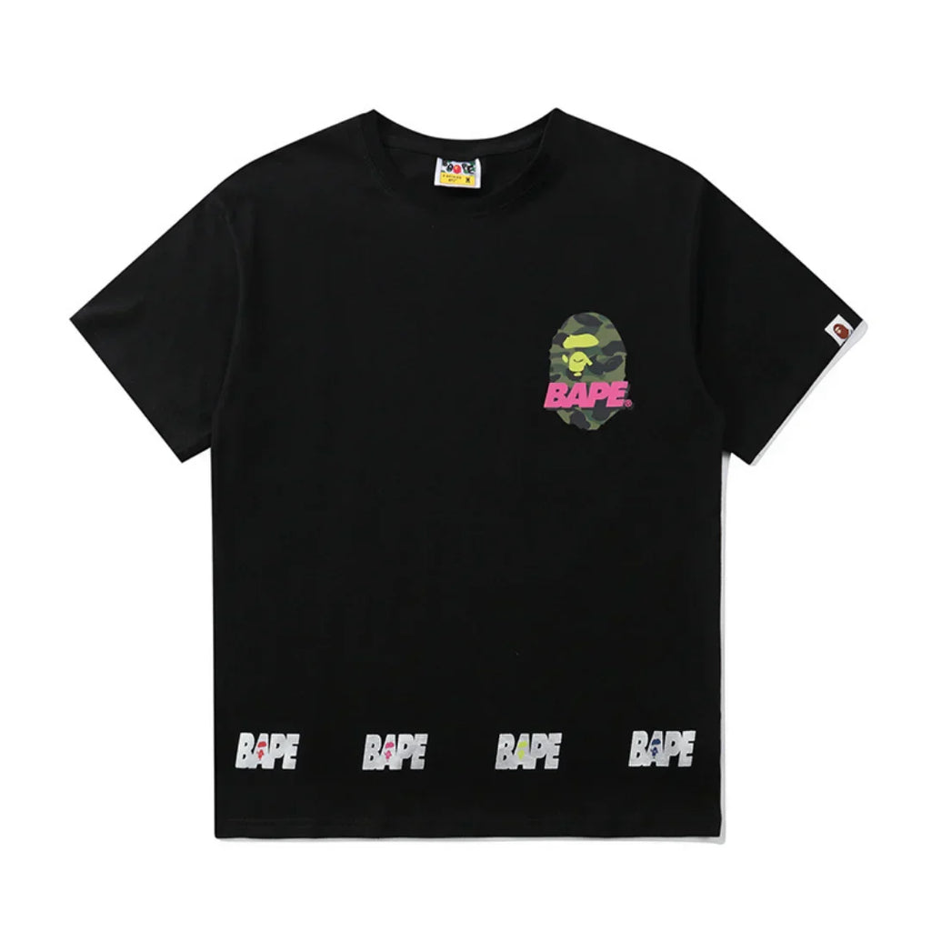 Exklusives BAPE Streetwear T-Shirt: Hochwertige Baumwolle, Stylisches Affen-Design für Herren