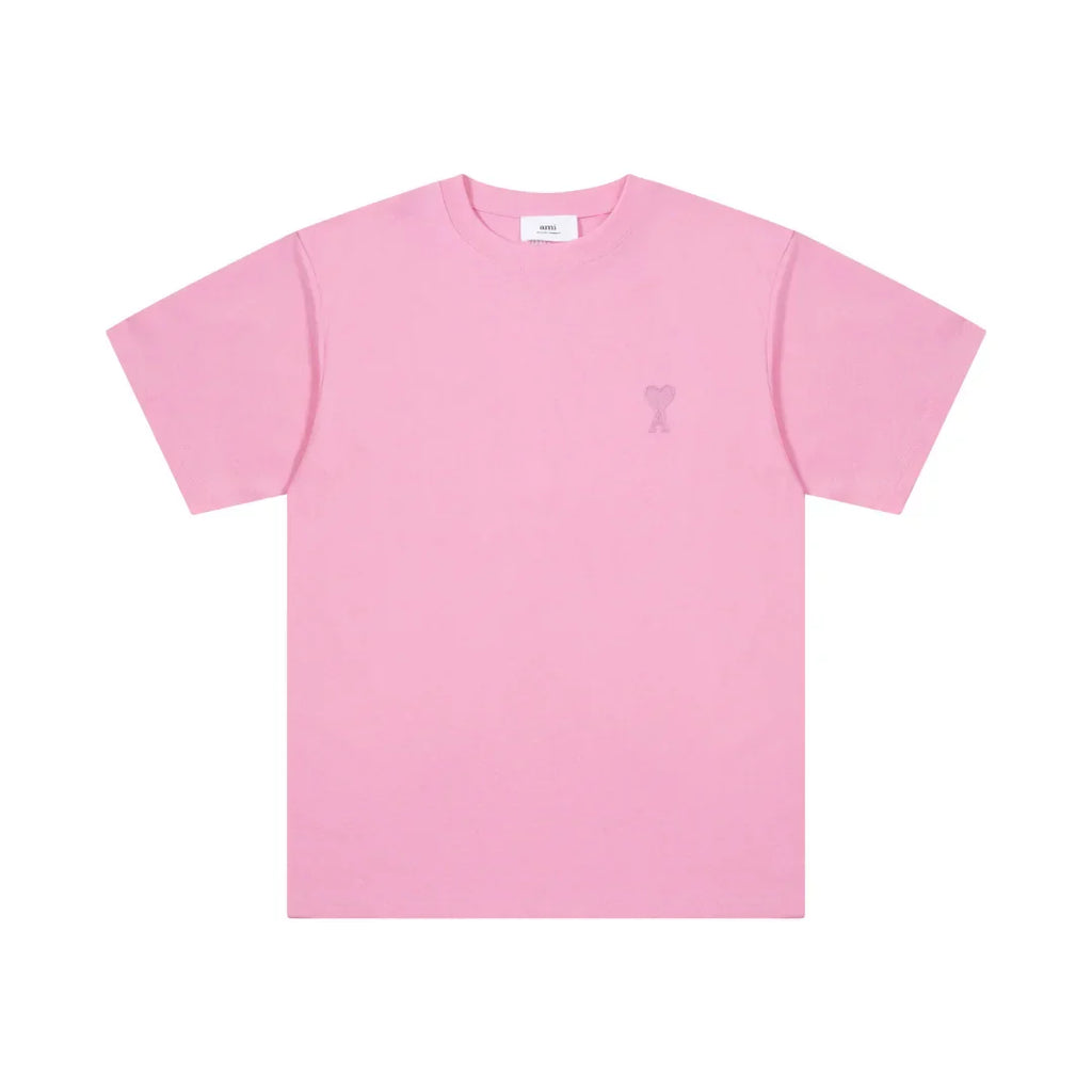 AMI Paris Unisex Baumwoll-T-Shirt mit Herzlogo – Stilvolles Designer-Basic für jeden Anlass
