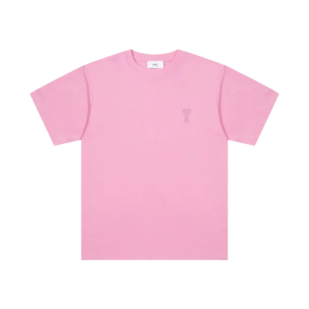 AMI Paris Unisex Baumwoll-T-Shirt mit Herzlogo – Stilvolles Designer-Basic für jeden Anlass