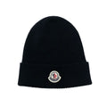 Moncler Marineblaue Warme Beanie Mütze – Luxuriöse Unisex Winter Strickmütze