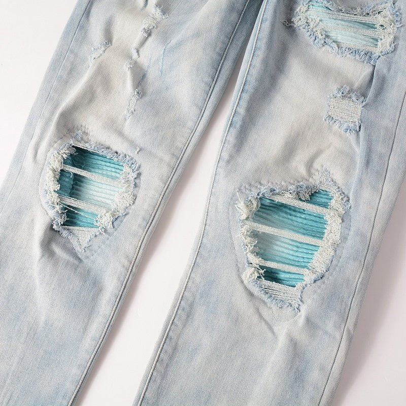 Amiri Herren Blue Gradient Denim Jeans – Luxuriöser Streetwear Style