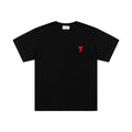AMI Paris Unisex Baumwoll-T-Shirt mit ikonischem Herz-Logo, Designer Freizeit Shirt