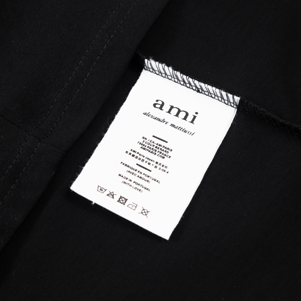 AMI Paris Unisex Baumwoll-T-Shirt mit ikonischem Herz-Logo, Designer Freizeit Shirt