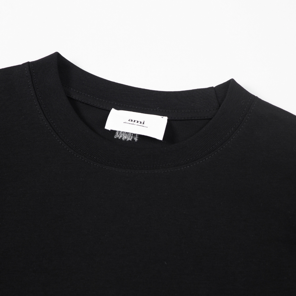 AMI Paris Unisex Baumwoll-T-Shirt mit ikonischem Herz-Logo, Designer Freizeit Shirt