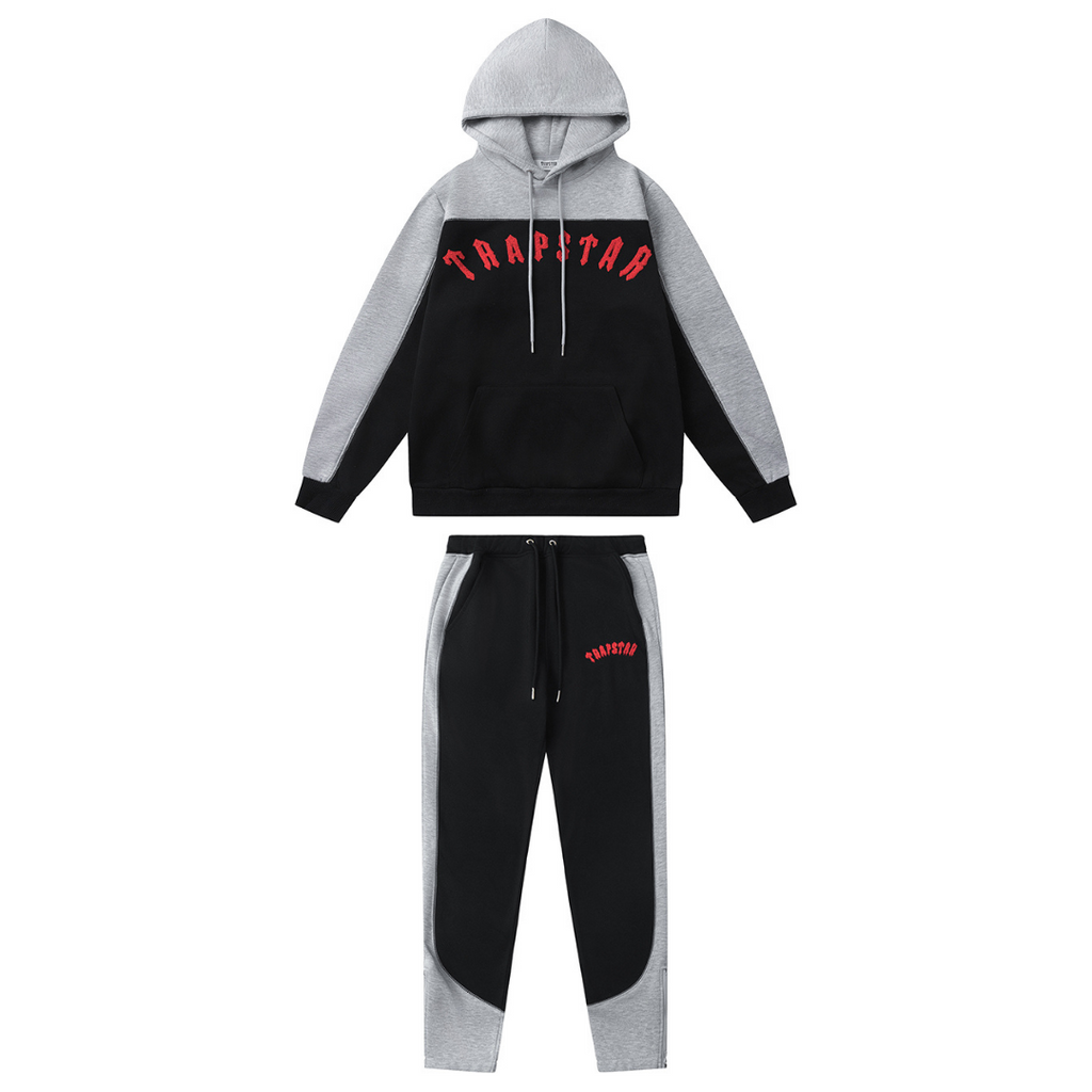 Trapstar Irongate Arch Chenille Trainingsanzug Grau-Rot – Urbaner Style